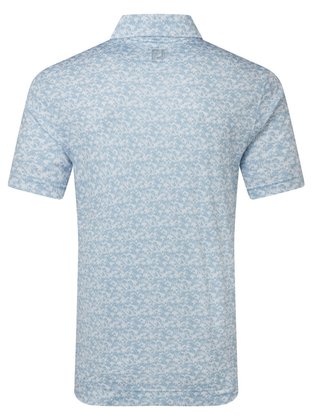 FootJoy Hidden Palm Print Lisle polo de hombre, chambray/white