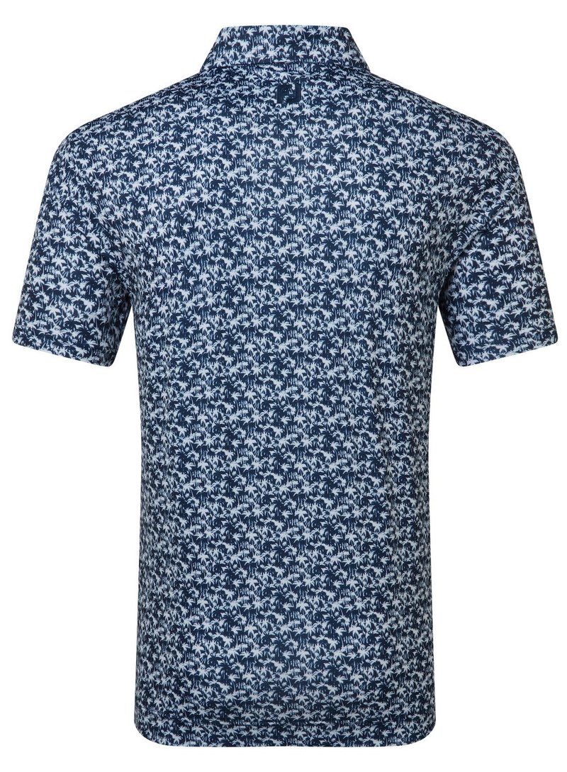 FootJoy Hidden Palm Print Lisle polo de hombre, navy/white