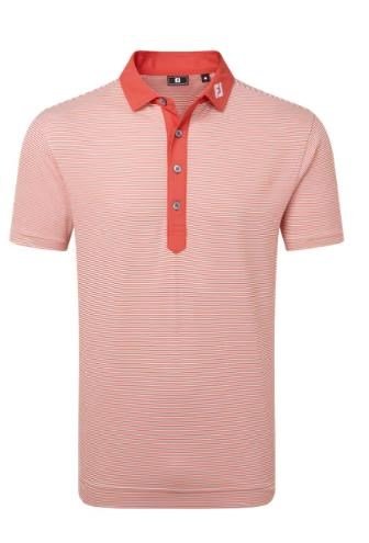 FootJoy Feeder Stripe Pique polo de hombre, nantucket red