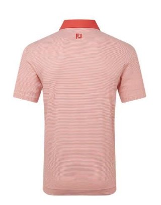FootJoy Feeder Stripe Pique polo de hombre, nantucket red