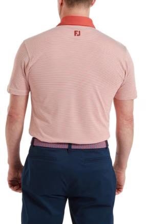 FootJoy Feeder Stripe Pique polo de hombre, nantucket red