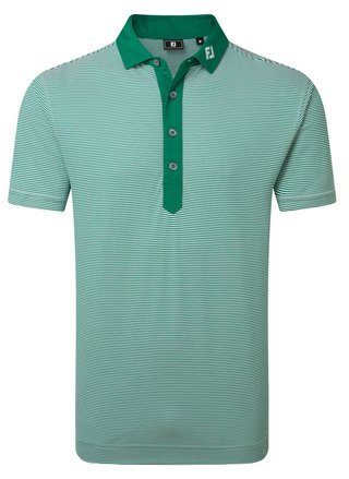 FootJoy Feeder Stripe Pique polo de hombre, field green