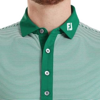 FootJoy Feeder Stripe Pique polo de hombre, field green