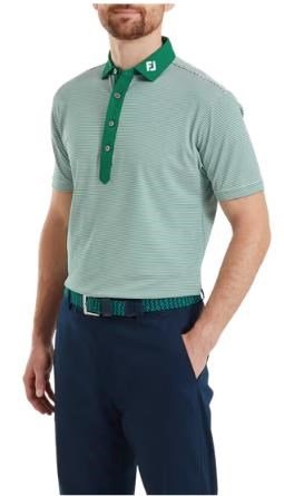 FootJoy Feeder Stripe Pique polo de hombre, field green