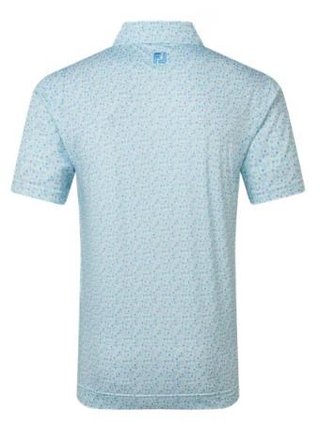 FootJoy Surfs Up Print Lisle polo de hombre, deep reef/white/sea glass/blue reef