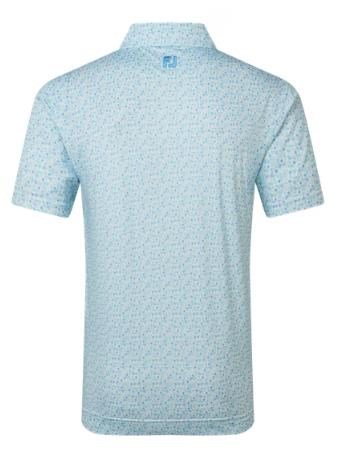 FootJoy Surfs Up Print Lisle polo de hombre, deep reef/white/sea glass/blue reef