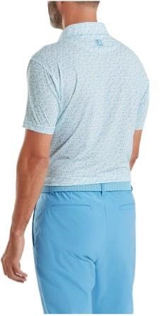 FootJoy Surfs Up Print Lisle polo de hombre, deep reef/white/sea glass/blue reef