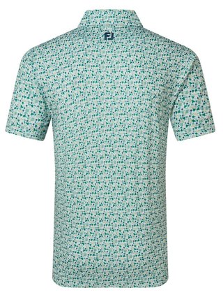 FootJoy Surfs Up Print Lisle polo para hombre, field green/white/sunshine/navy