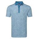 FootJoy Condensed Camo Print Lisle polo de hombre, blanco/chambray/azul costero