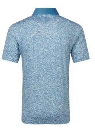 FootJoy Condensed Camo Print Lisle polo de hombre, blanco/chambray/azul costero