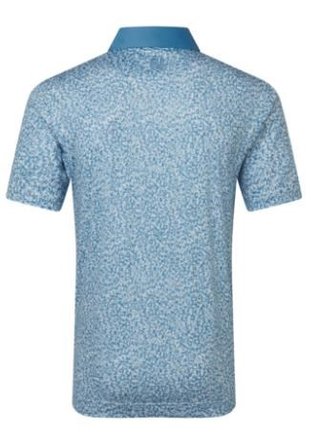 FootJoy Condensed Camo Print Lisle polo de hombre, blanco/chambray/azul costero