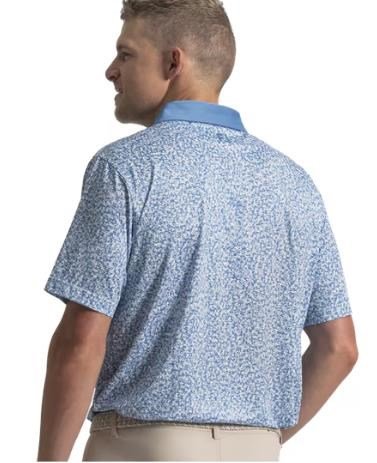 FootJoy Condensed Camo Print Lisle polo de hombre, blanco/chambray/azul costero
