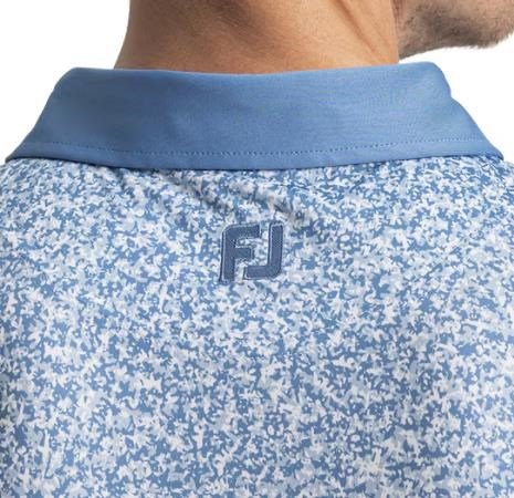 FootJoy Condensed Camo Print Lisle polo de hombre, blanco/chambray/azul costero