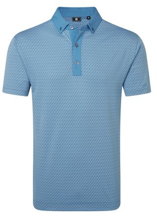 FootJoy Star Geo Jacquard polo de hombre, coastal blue