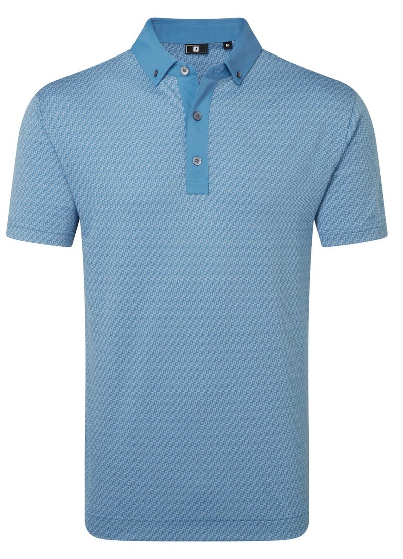 FootJoy Star Geo Jacquard polo de hombre, coastal blue