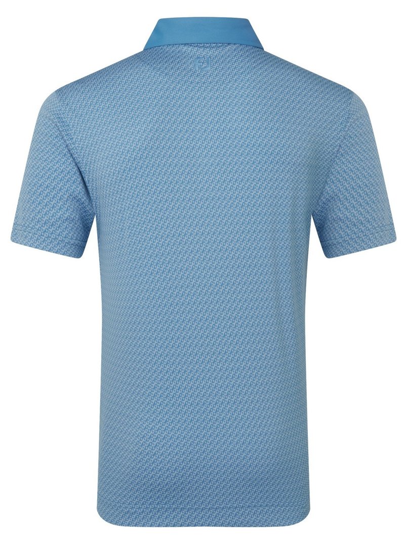 FootJoy Star Geo Jacquard polo de hombre, coastal blue