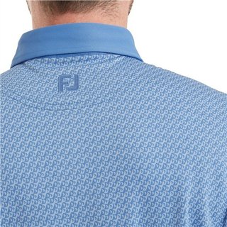 FootJoy Star Geo Jacquard polo de hombre, coastal blue