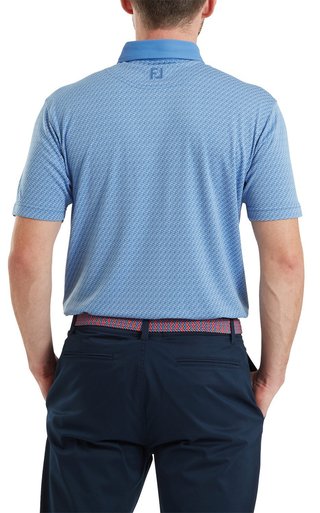 FootJoy Star Geo Jacquard polo de hombre, coastal blue