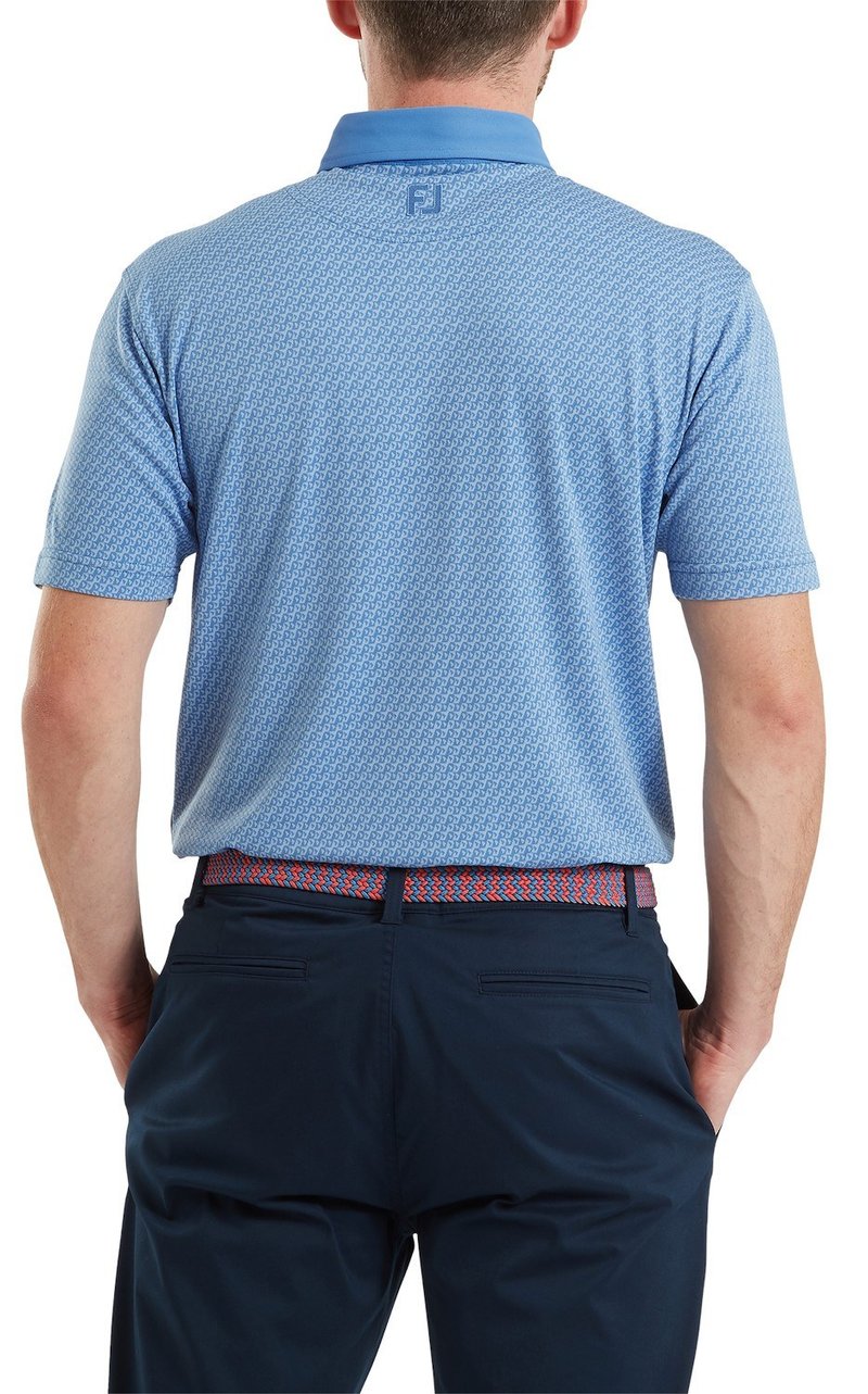 FootJoy Star Geo Jacquard polo de hombre, coastal blue