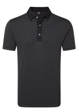 FootJoy Star Geo Jacquard polo de hombre, negro