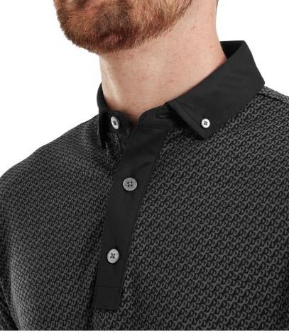 FootJoy Star Geo Jacquard polo de hombre, negro
