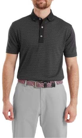 FootJoy Star Geo Jacquard polo de hombre, negro