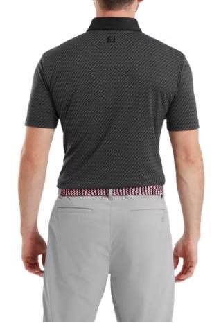 FootJoy Star Geo Jacquard polo de hombre, negro