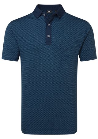 FootJoy Star Geo Jacquard polo de hombre, azul marino