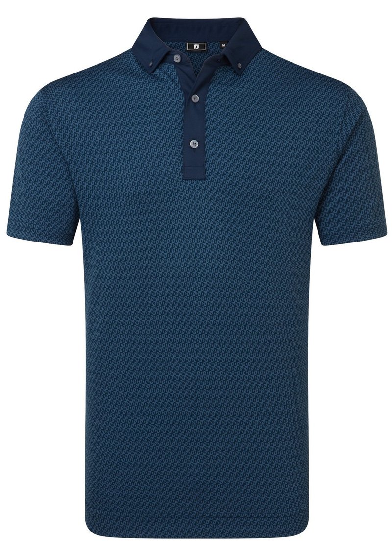 FootJoy Star Geo Jacquard polo de hombre, azul marino