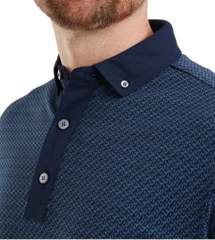 FootJoy Star Geo Jacquard polo de hombre, azul marino