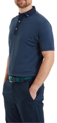 FootJoy Star Geo Jacquard polo de hombre, azul marino