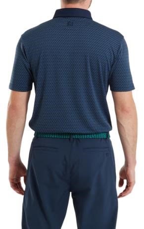 FootJoy Star Geo Jacquard polo de hombre, azul marino