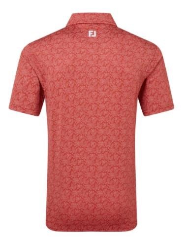 FootJoy Wingtip Floral Lisle polo de hombre, nantucket red/white