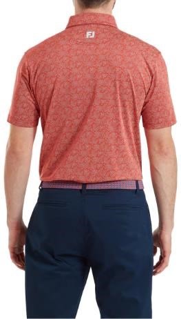 FootJoy Wingtip Floral Lisle polo de hombre, nantucket red/white