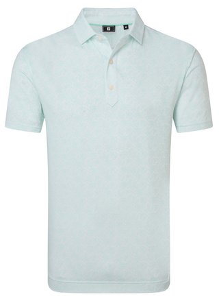 FootJoy Wingtip Floral Lisle polo de hombre, blanco/sea glass