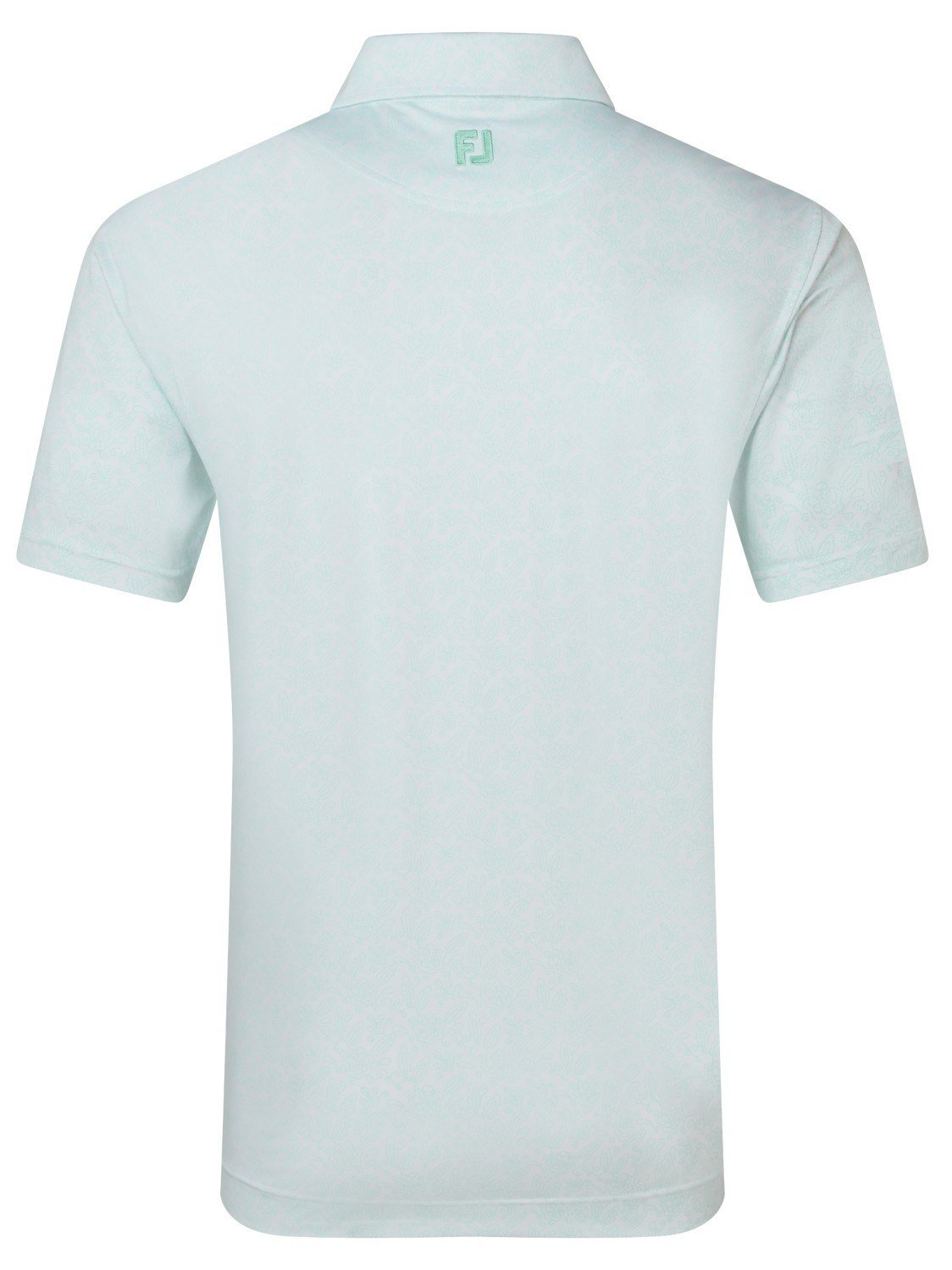 FootJoy Wingtip Floral Lisle polo de hombre, blanco/sea glass