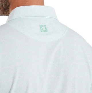 FootJoy Wingtip Floral Lisle polo de hombre, blanco/sea glass