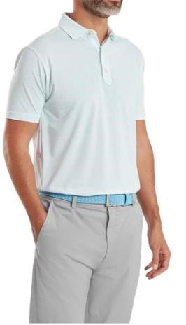 FootJoy Wingtip Floral Lisle polo de hombre, blanco/sea glass