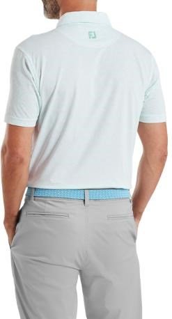 FootJoy Wingtip Floral Lisle polo de hombre, blanco/sea glass