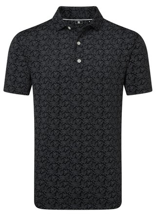 FootJoy Wingtip Floral Lisle polo de hombre, negro/blanco