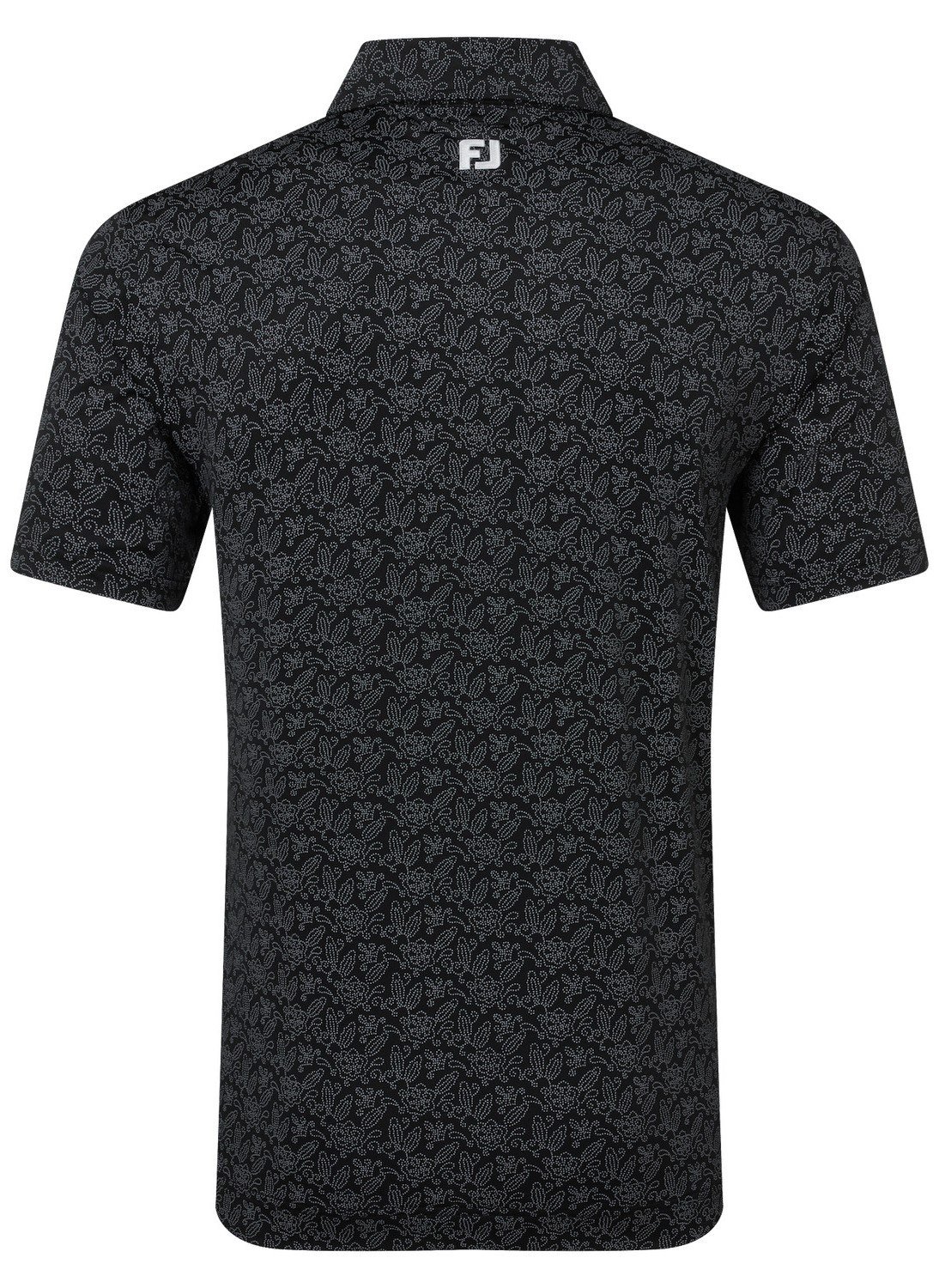 FootJoy Wingtip Floral Lisle polo de hombre, negro/blanco