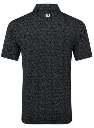 FootJoy Wingtip Floral Lisle polo de hombre, negro/blanco