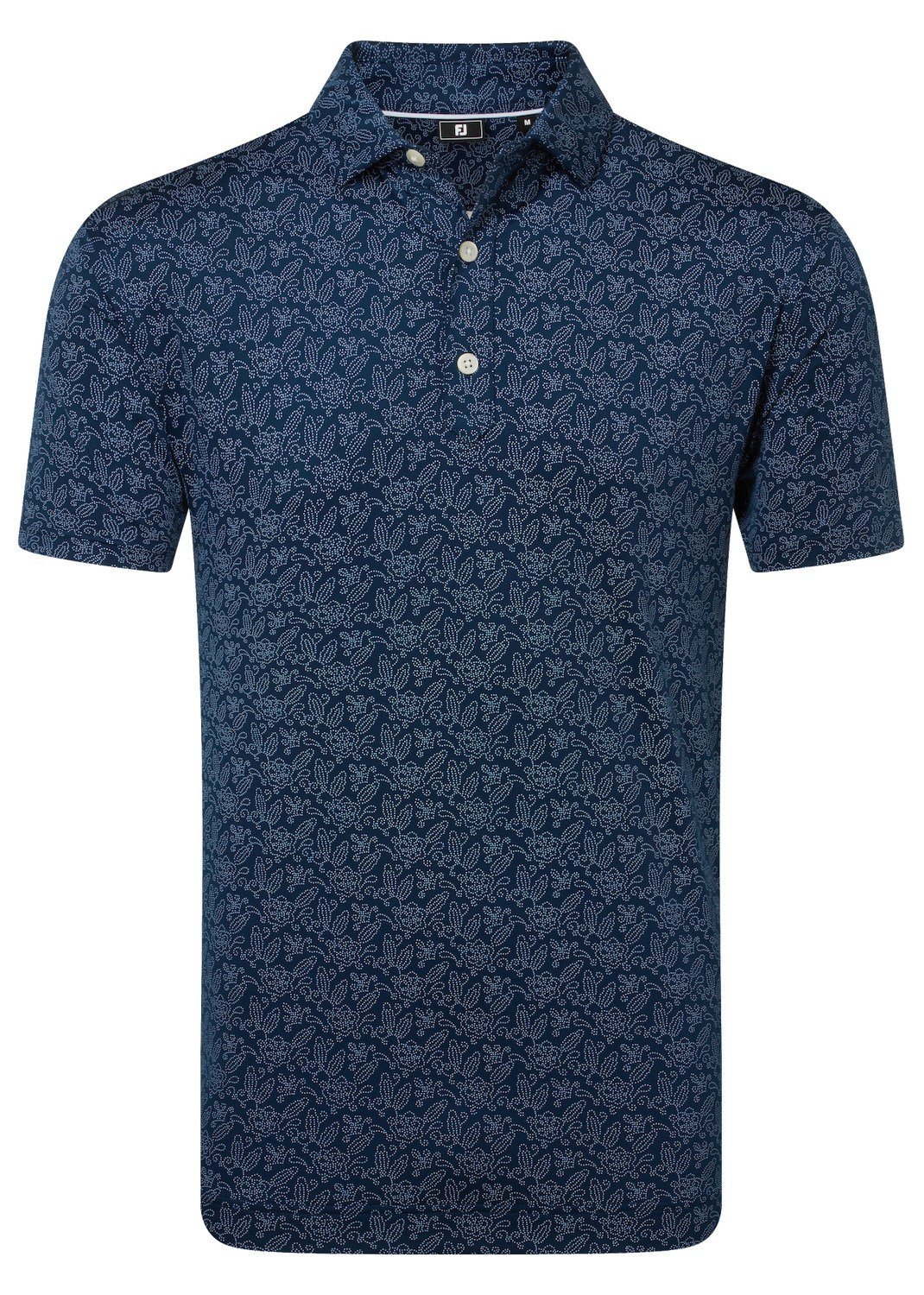 FootJoy Wingtip Floral Lisle polo de hombre, navy/white