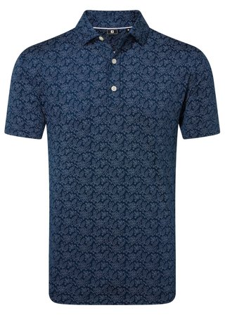 FootJoy Wingtip Floral Lisle polo de hombre, navy/white