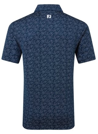 FootJoy Wingtip Floral Lisle polo de hombre, navy/white