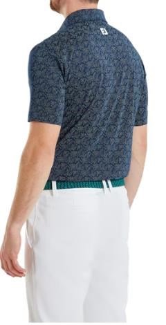FootJoy Wingtip Floral Lisle polo de hombre, navy/white