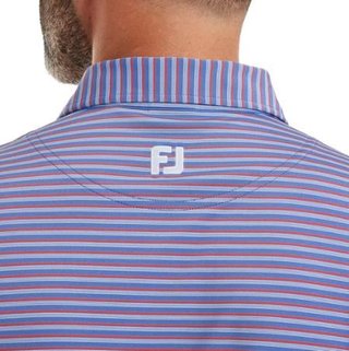 FootJoy Shadow Stripe Lisle polo de hombre, azul costero