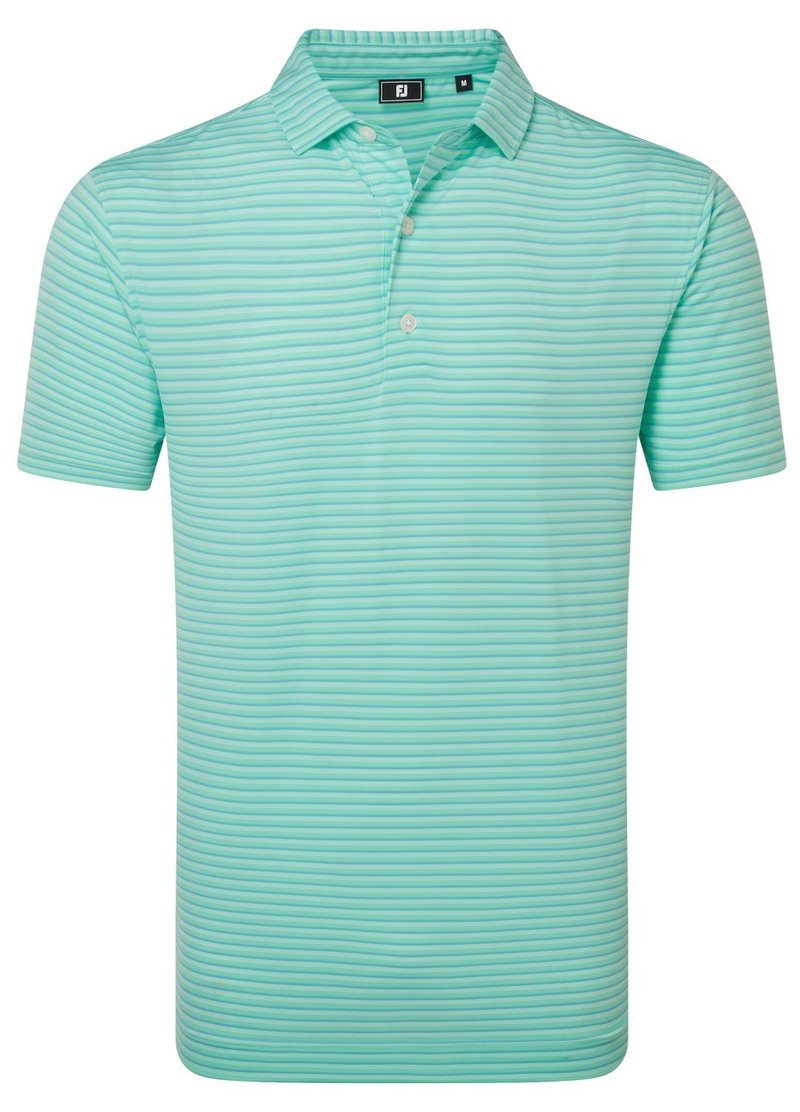 FootJoy Shadow Stripe Lisle polo de hombre, sea glass