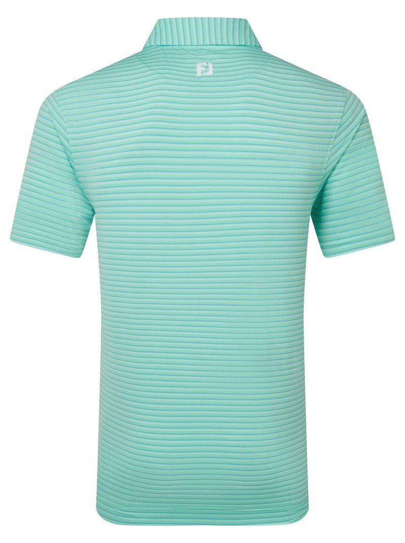 FootJoy Shadow Stripe Lisle polo de hombre, sea glass