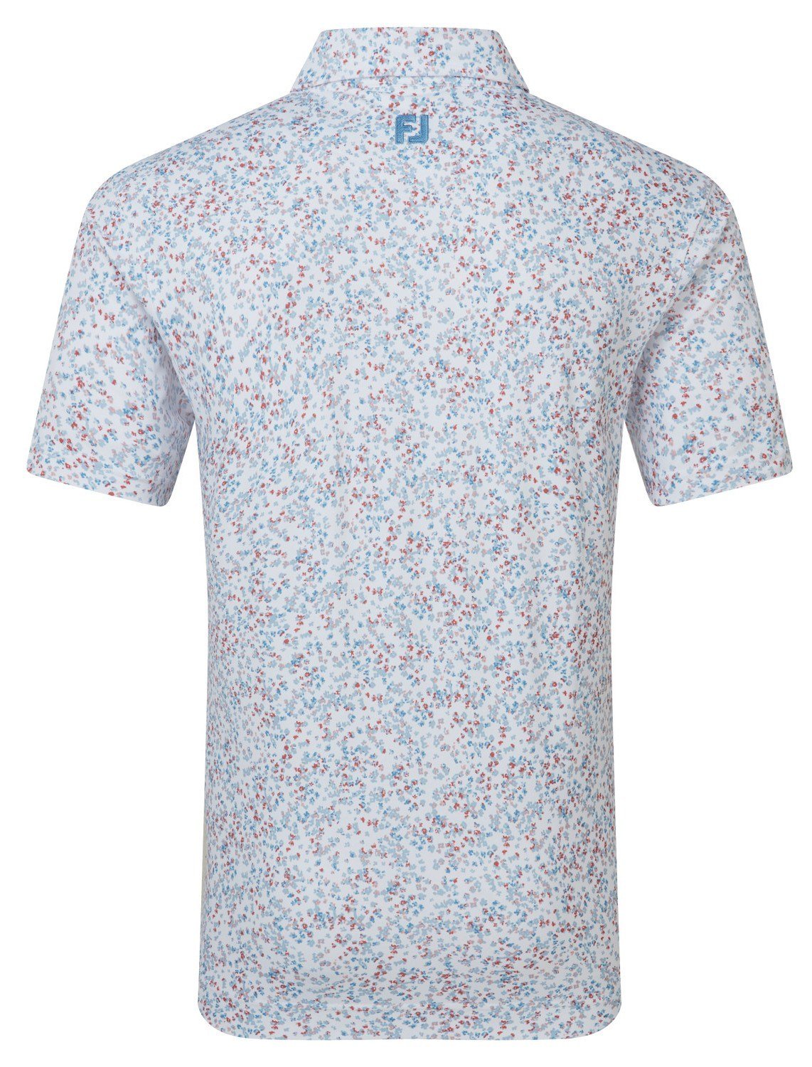 FootJoy Watercolour Floral Print Pique polo para hombre, blanco/chambray/nantucket red